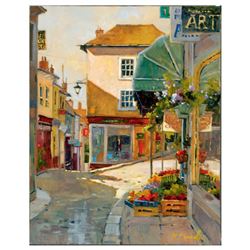 Marilyn Simandle, "Cobblestone Village" Limited Edition on Canvas, Numbered and Hand Signed with Let