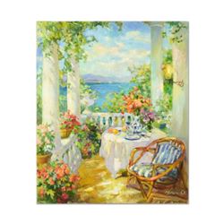 Sasha Yutkin, "My Balcony" Original Oil Painting on Canvas, Hand Signed with Letter of Authenticity.