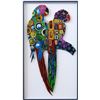 Image 2 : Patricia Govezensky- Original Painting on Laser Cut Steel "Two Parrots XVI"