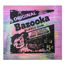 Gail Rodgers, "Bazooka Joe" Hand Signed Original Hand Pulled Silkscreen Mixed Media on Canvas with L