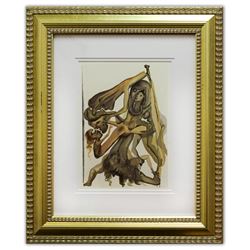 Salvador Dali- Original Color Woodcut on B.F.K. Rives Paper "Inferno 4"