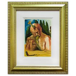 Salvador Dali- Original Color Woodcut on B.F.K. Rives Paper "Inferno 27"