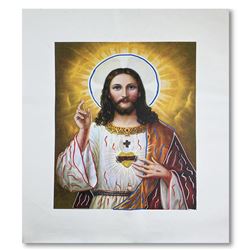 Steve Kaufman (1960-2010), "Jesus Peace State Three" Hand Signed and Numbered Limited Edition Hand P