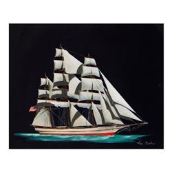 Alex Blokhin, "American Clipper" Original Oil Painting on Canvas, Hand Signed with Letter of Authent