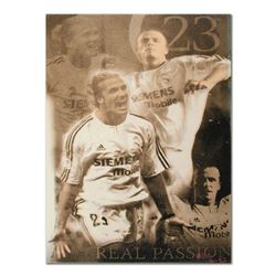 Ringo, "David Beckham" One-of-a-Kind Hand-Pulled Silkscreen and Mixed Media Painting on Canvas, Hand