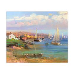 Ming Feng, "Dawn" Original Oil Painting on Canvas, Hand Signed with Letter of Authenticity.