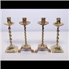 Image 1 : 2 Pairs of Antique Brass Candlesticks