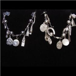 Two Sterling Silver Charm Bracelets