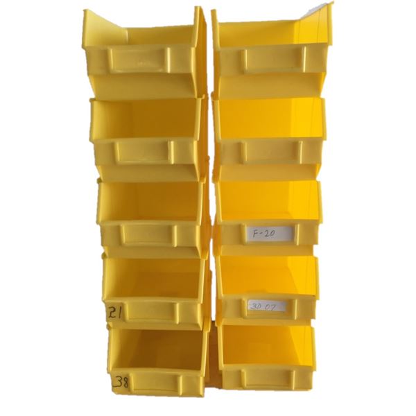 TEN Stacking Yellow Storage Bins 8" x 4.5" x 4"