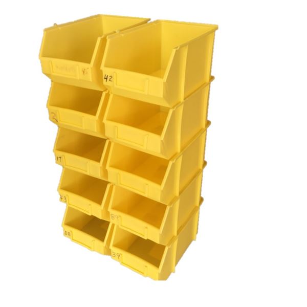 TEN Stacking Yellow Storage Bins 8" x 4.5" x 4"