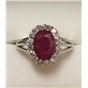 Image 1 : 19K White Gold Burmese Ruby(2.4ct) Diamond(Si, 0.5ct) Ring (~Size 6)(Ring is resizable for $40), Mad