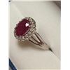 Image 3 : 19K White Gold Burmese Ruby(2.4ct) Diamond(Si, 0.5ct) Ring (~Size 6)(Ring is resizable for $40), Mad