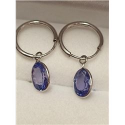 10K White Gold Tanzanite(2.5ct) Earrings, Custom Designed in Canada, Appraised Retail $1910