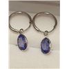 Image 1 : 10K White Gold Tanzanite(2.5ct) Earrings, Custom Designed in Canada, Appraised Retail $1910