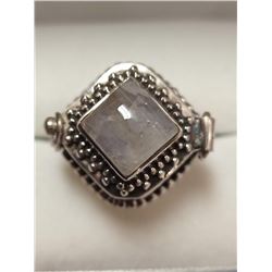 Silver Moonstone Ring (~Size 8)(Ring is resizable for $40), Suggested Retail Value $200