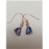 Image 1 : 14K Yellow Gold Tanzanite(1.9ct) Diamond(I1, 0.2ct) Earrings, Custom Designed in Canada, Insurance V