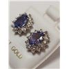 Image 3 : 14K White Gold Tanzanite(2ct) 24 Diamonds(I1, 0.32ct) Earrings, Made in Canada, Insurance Value $560