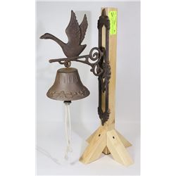 CAST IRON "GOOSE" WALL HANGING BELL- 14" X 8"