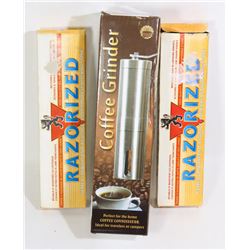 NEW COFFEE GRINDER W/2 RAZORIZED