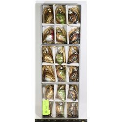 CHRISTMAS ORNAMENTS- BIRDS (SET OF 18)