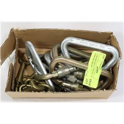 CARABINER'S- 10 HEAVY DUTY CHROME/BRASS + 7