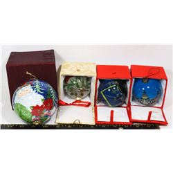 XMAS HAND PAINTED (ON INSIDE) GLASS ORNAMENTS -
