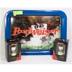 BUDWEISER COLLECTIBLE TRAY AND CHRISTMAS