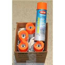KRYLON INDUSTRIAL QUIK-MARK PAINT- 6 CANS OF