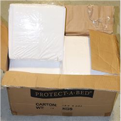 BOX OF 8 SINGLE 3/4 MATTRESS COVERS