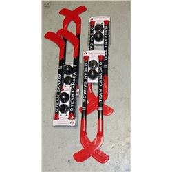 4 NEW TEAM CANADA MINI HOCKEY SETS