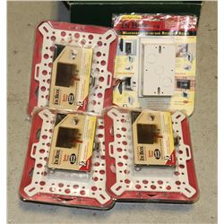 4 NEW HORIZONTAL RECESSED ELECTRICAL BOXES