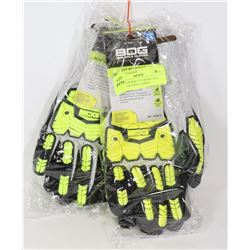 2 PAIRS OF BDG CUT RESISTANT IMPACT GLOVES (LARGE)