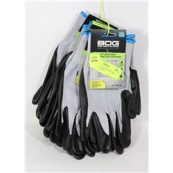 5 PAIRS OF CUT RESISTANT BDG GLOVES (X-LARGE)