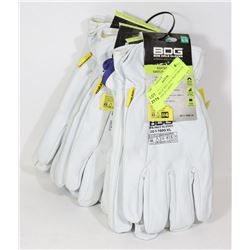 4 PAIRS OF BDG GOATSKIN DRIVER GLOVES (X-LARGE)