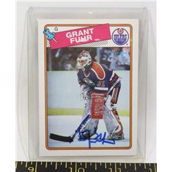 GRANT FUHR AUTOGRAPHED EDMONTON OILERS CARD