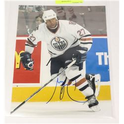 GEORGES LARAQUE EDMONTON OILERS SIGNED 8X10