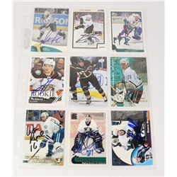 9 AUTOGRAPHED ANAHEIM DUCKS CARD LOT