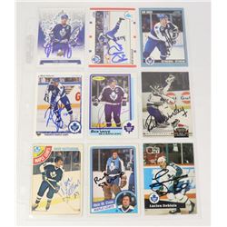 9 AUTOGRAPHED TORONTO MAPLE LEAFS CARD LOT