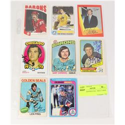 8 AUTOGRAPHED NHL / WHA CARDS 1970S
