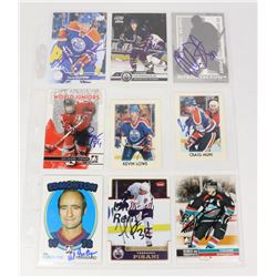 9 AUTOGRAPHED EDMONTON OILERS HOCKEY CARD LOT