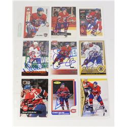 9 AUTOGRAPHED MONTREAL CANADIENS HOCKEY CARDS