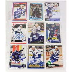 9 AUTOGRAPHED TORONTO MAPLE LEAFS CARD LOT