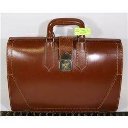 VINTAGE "MCBRINE" BROWN LEATHER BRIEFCASE