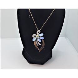 21)  VINTAGE GOLD AND SILVER TONE BLUE