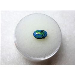 6)  NATURAL OVAL BLUE & GREEN FIRE