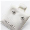 Image 2 : 14K WHITE GOLD DIAMOND(0.21CT)  EARRINGS