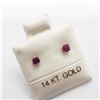 Image 2 : 14K WHITE GOLD GENUINE RUBY  EARRINGS