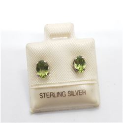 SILVER GENUINE PERIDOT EARRINGS