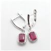 Image 1 : SILVER RUBY(2CT)  EARRINGS