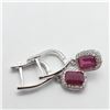 Image 2 : SILVER RUBY(2CT)  EARRINGS